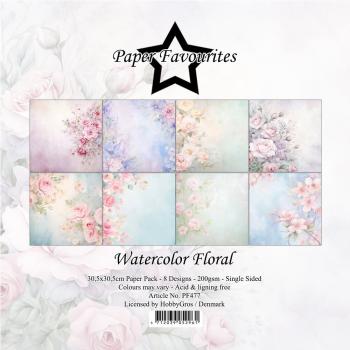 Paper Favourites - Designpapier "Watercolor Floral" Paper Pack 12x12 Inch 8 Bogen