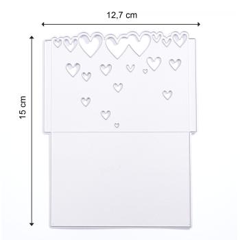 Mundart - Stanzschablone 15,20x11,90cm "Verpackung mit Herzen" Dies