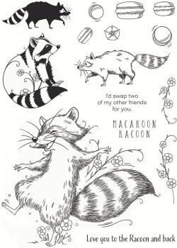 Pink Ink Designs - Stempelset "Macaroon Racoon" Clear Stamps