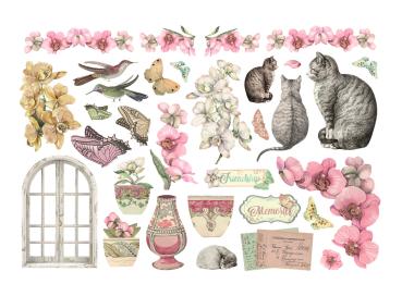 Stamperia - Stanzteile "Orchids and Cats" Die Cuts Ephemera