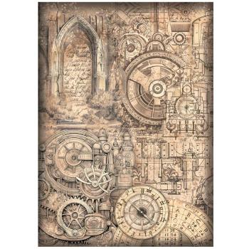 Stamperia - Decopatch Papier "Mechanical Pattern" Decoupage A4 - 6 Bogen  