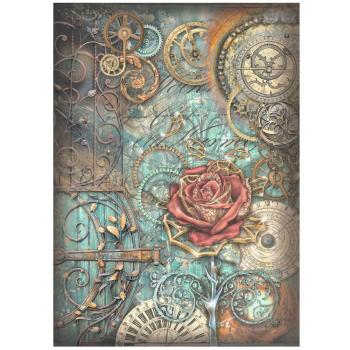 Stamperia - Decopatch Papier "Mechanical Rose" Decoupage A4 - 6 Bogen  