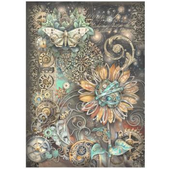 Stamperia - Decopatch Papier "Mechanical Sunflower" Decoupage A4 - 6 Bogen  