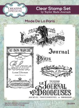 Creative Expressions - Stempelset "Mode De La Paris" Clear Stamps 6x8 Inch Design by Taylor Made Journals