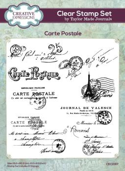 Creative Expressions - Stempelset "Carte Postale" Clear Stamps 6x8 Inch Design by Taylor Made Journals