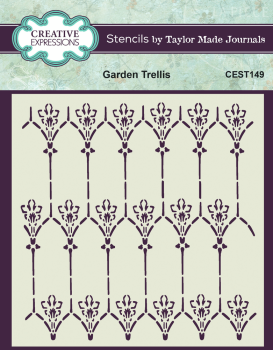 Creative Expressions - Schablone 6x6 Inch "Garden Trellis" Stencil Design by Taylor Made Journals