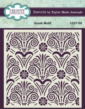 Creative Expressions - Schablone 6x6 Inch "Greek Motif" Stencil Design by Taylor Made Journals