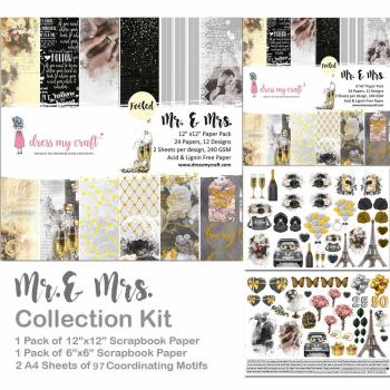 Dress My Craft - Collection Kit "Mr. & Mrs" Paper Pack