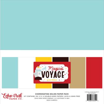 Echo Park - Cardstock "A Magical Voyage" Coordinating Solids Paper 12x12 Inch - 6 Bogen 