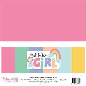 Echo Park - Cardstock "My Little Girl" Coordinating Solids Paper 12x12 Inch - 6 Bogen 