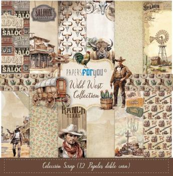 Papers For You - Designpapier "Wild West" Scrap Paper Pack 30,5 x 32 cm - 12 Bogen