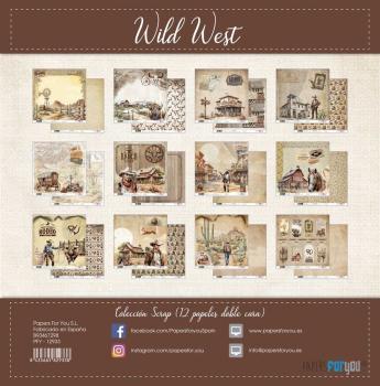 Papers For You - Designpapier "Wild West" Scrap Paper Pack 30,5 x 32 cm - 12 Bogen