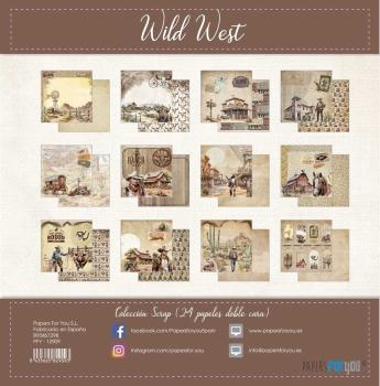 Papers For You - Designpapier "Wild West" Scrap Paper Pack 8x8 Inch - 24 Bogen