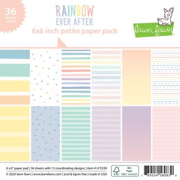 Lawn Fawn - Designpapier "Rainbow Ever After" Paper Pad 6x6 Inch - 36 Bogen