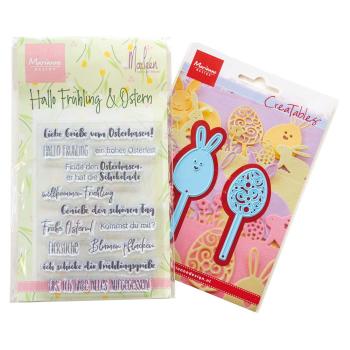 Marianne Design - Stempel & Stanzschbalone "Assorti Hallo Frühling" Clear Stamps & Dies