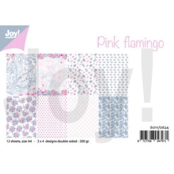 Joy!Crafts - Designpapier "Pink flamingo" Paper Pack A4 - 12 Bogen