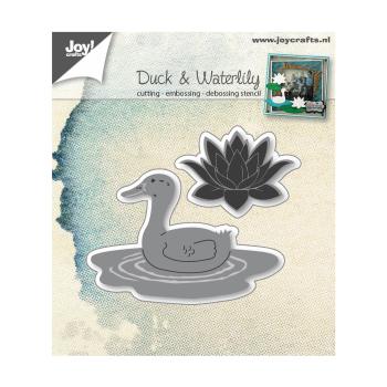 Joy!Crafts - Präge - und Stanzschablone "Ente & Wasserlilie - Duck & Waterlily" Dies