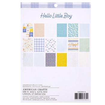 American Crafts - Designpapier "Hello Little Boy" Paper Pack 6x8 Inch - 36 Bogen