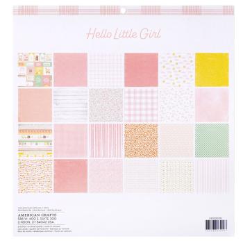 American Crafts - Designpapier "Hello Little Girl" Paper Pack 12x12 Inch - 24 Bogen