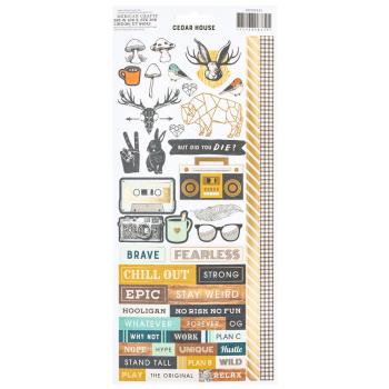 American Crafts - Aufkleber "Cedar House" Icons Gold Foil Sticker