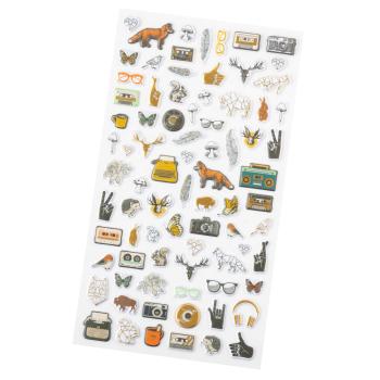 American Crafts - Aufkleber "Cedar House" Puffy Icons Gold Foil Sticker