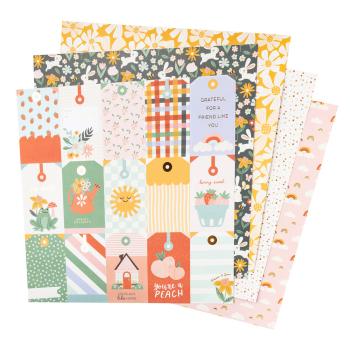 American Crafts - Designpapier "Pebbles Sunny Bloom" Paper Pack 12x12 Inch - 24 Bogen