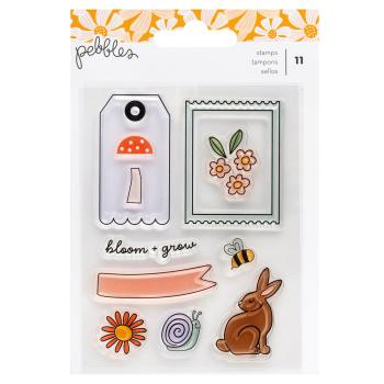 American Crafts - Stempelset "Pebbles Sunny Bloom" Clear Stamps