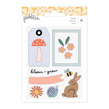 American Crafts - Stempelset "Pebbles Sunny Bloom" Clear Stamps