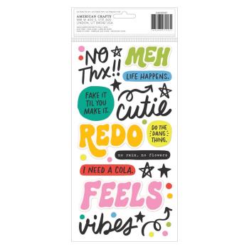 American Crafts - Aufkleber "Whatevs" Phrase Glossy Puffy Sticker