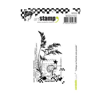 Carabelle Studio - Gummistempel "Collage Sur Fond De Carte Postale" Cling Stamp Art