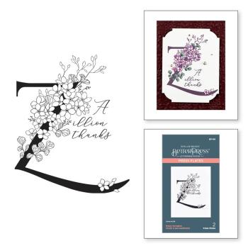 Spellbinders - Buchdrucktechnik "Every Occasion Floral Z and Sentiment" Press Plate