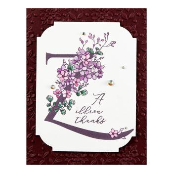 Spellbinders - Buchdrucktechnik "Every Occasion Floral Z and Sentiment" Press Plate