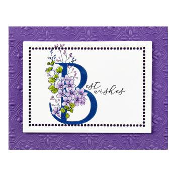 Spellbinders - Buchdrucktechnik "Every Occasion Floral B and Sentiment" Press Plate