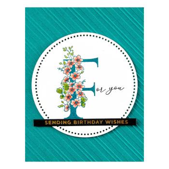 Spellbinders - Buchdrucktechnik "Every Occasion Floral F and Sentiment" Press Plate