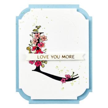 Spellbinders - Buchdrucktechnik "Every Occasion Floral L and Sentiment" Press Plate