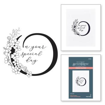 Spellbinders - Buchdrucktechnik "Every Occasion Floral O and Sentiment" Press Plate