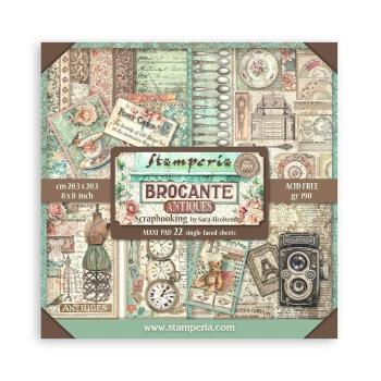 Stamperia - Designpapier "Brocante Antiques" Paper Pack 8x8 Inch - 22 Bogen
