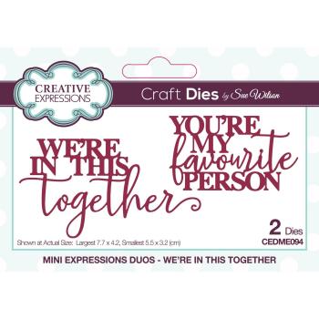 Creative Expressions - Stanzschablone "We're in this together" Expressions Duos Dies Mini Design by Sue Wilson