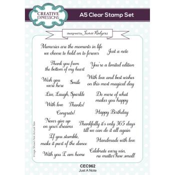 Creative Expressions - Stempelset "Just a note" Clear Stamps 21x14,8cm Design by Jamie Rodgers