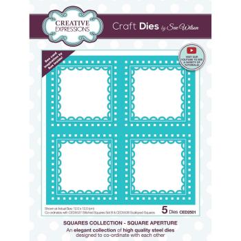 Creative Expressions - Stanzschablone "Squares Collection Square aperture" Craft Dies Design by Sue Wilson