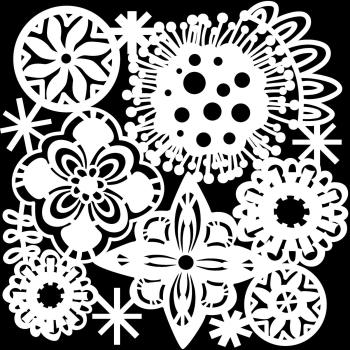 The Crafters Workshop - Schablone 30,5x30,5cm "Festive Flowers" Stencil