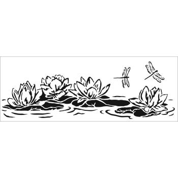 The Crafters Workshop - Schablone 41,9x15,2cm "Lily Pond" Stencil