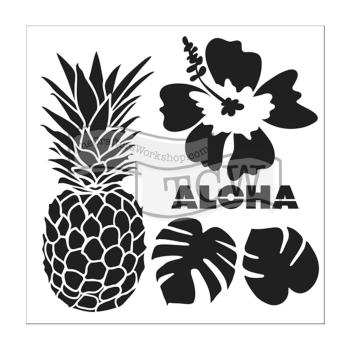 The Crafters Workshop - Schablone 30x30cm "Aloha" Template