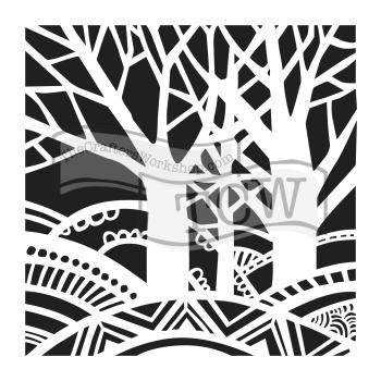 The Crafters Workshop - Schablone 30x30cm "Tree Paradise" Template