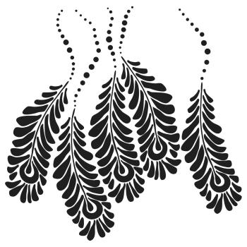 The Crafters Workshop - Schablone 30x30cm "Peacock Feathers" Template