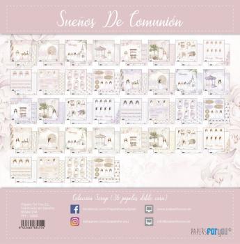 Papers For You - Designpapier "Sueños De Comunión Niñas" Scrap Paper Pack 8x8 Inch - 36 Bogen