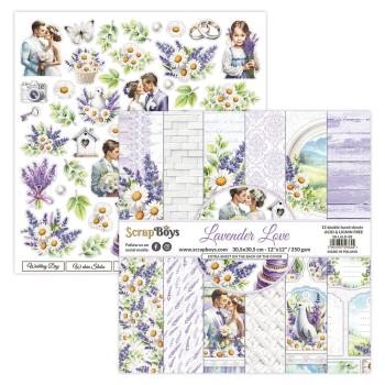 ScrapBoys - Designpapier "Lavender Love" Paper Pack 12x12 Inch - 12 Bogen