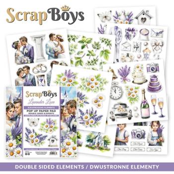 ScrapBoys - Stanzteile "Lavender Love" Pop Up Paper Pack 6x6 Inch - 24 Bogen