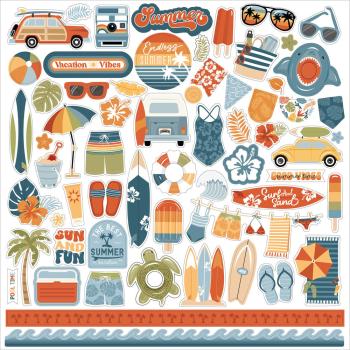 Echo Park - Designpapier "Summer Vibes" Collection Kit 12x12 Inch - 12 Bogen