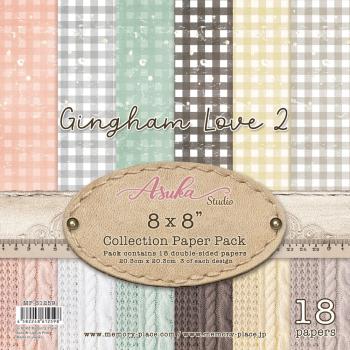 Memory Place - Designpapier "Gingham Love 2" Paper Pack 8x8 Inch - 18 Bogen